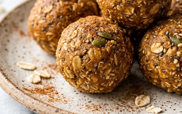 No Bake Healthy Pumpkin Pie Energy Balls