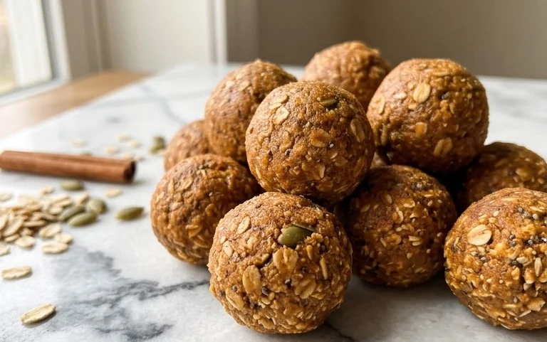 No Bake Kürbis Kuchen Energiebällchen Rezept