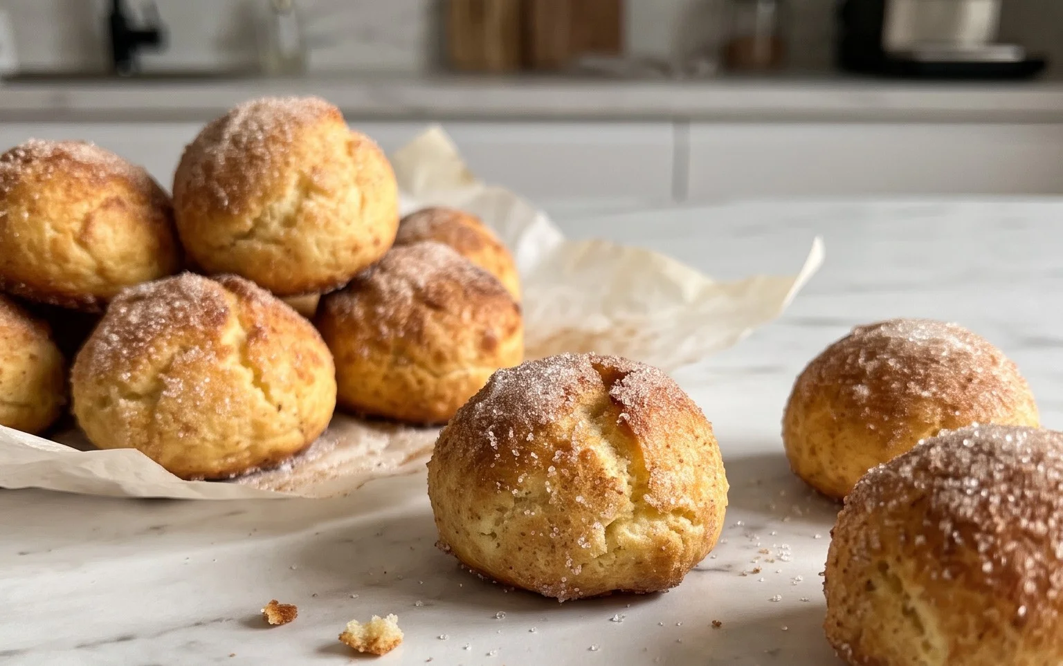 Quarkbällchen aus dem Backofen: weich und zimtig